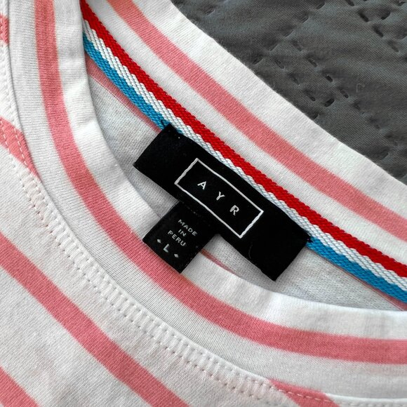 AYR Pink and White Striped Short Sleeve Tee - Picture 5 of 8